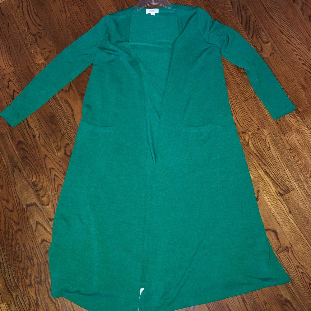 Green long cardigan